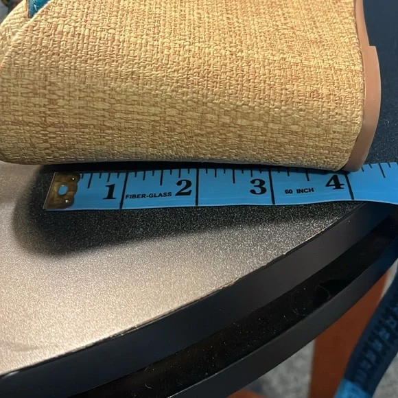 🏖️ Arizona Jean Co. Wedge Heel Sandal, Teal, Size 10 - Picture 4 of 5